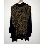 Alembika Chiu Oversized Cheetah Mock Neck Top Women XL Brown Black Photo 1