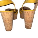 Kenzie Cathryn Platform Sandal Mustard Suede Feel Strap Buckle Size 6.5 EUC Gold Photo 3