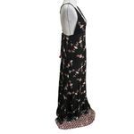 Poupette St. Barth  New Long Dress Mara Open Back Black Pink Shaded Silk Satin S Photo 5