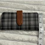 Plaid Wallet Brown Snap Closure Card Slots Coin Pocket Organizer Gray Photo 1