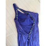 La Femme  Purple Rhinestones One Shoulder Dress Cocktail Cruise Ballgown Size 6 Photo 3