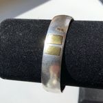 22 kt gold silver Lisa Ceccorulli Vintage Cuff Bracelet Brutalist Minimalist Photo 8