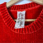 Sadie & Sage Red Chenille Knit Crewneck Sweater S Photo 3