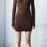 ZARA Brown & Black Animal Print Long Sleeve Bodycon Mini Dress Size Small New Photo 11