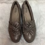 Clarks  Sharon Dasher Pewter Suede Loafers Knotted Size 10 Bin15 Photo 3