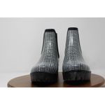 Jeffrey Campbell  Cloudy-V Black White Plaid Platform Chelsea‎ Boots 9M Photo 5
