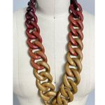PONO by Joan Goodman Italian Resin Necklace Red Brown Tan 30" Photo 1