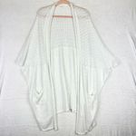 Garnet Hill  Linen Cotton Blend Open Front Cardigan Size Small Crochet White Photo 0