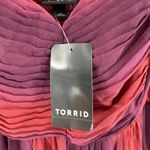 Torrid  Dress Size 12/Large/0 NWT Maxi Chiffon Pleated Burgundy Ombre Curvy Photo 5