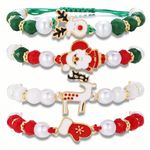 &merci Christmas Charm Bracelets Set of 4 - Cute Festive Santa, Reindeer, Glove Pendant Photo 5