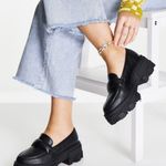 ASOS  DESIGN Wide Fit Movable Padded Chunky Loafers in Black Size‎ 11W Photo 0