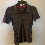 Polo Athleta XS Gray Rouched Shirt Photo 0
