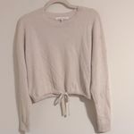 NakedCashmere Cream ivory crop Drawstring style sweater crewneck 100% cashmere Photo 4