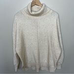 H&M Turtleneck Sweater Chunky Knit Oversized Beige Oatmeal Cream Size Medium Photo 1
