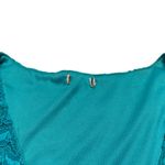 Guess Teal Lace Cap Sleeve V-Neck Top Photo 3