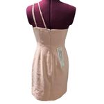 BCBGMAXAZRIA  Cross Front Cutout One Shoulder Asymmetric Mini Dress Pink NWT 2 Photo 6