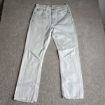 AGOLDE Women's 26 90s Mid Rise Straight Leg White Denim Jeans Cropped Photo 1