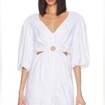 1. State  V-Neck Ring Cutout Romper in Ultra white NWT Size XL Linen Mix Photo 0