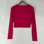 21 Saints Slinky Stretch Elegant Pink Womens Long Sleeve V Photo 6