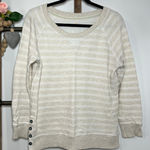 Aerie  Long Sleeve‎ Boat Neck Striped Sweatshirt Size Large Photo 0