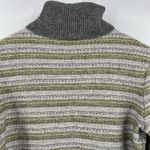 Vince ‎ Green Gray Fair Isle Striped Wool Cashmere Turtleneck Sweater Size Small Photo 6