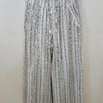 Sienna Sky  Womens Linen Blend White Black Pants With Pockets Size Medium Photo 1