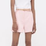 ZARA | Belted shorts with darts | Pink | M Photo 0