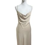 BHLDN  Cali Satin Cowl Neck Midi Slip Dress Champagne Anthropologie Women Size 14 Photo 2
