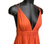 Sea Gypsies Rust Orange Boho Halter Ruffle Dress Size Small Photo 1