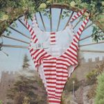 Roxy  hello July red white strip one piece swim size XS Photo 4