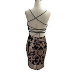 Windsor Black & Gold Bodycon Open Back Party Dress Size Medium NWT | 48-6 Photo 3