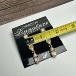 Swavorski Swarovski Crystal Signature Clear & Gold Tone Pierced Dangle Drop Earrings NWT Photo 2