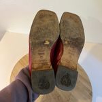 Brighton Vintage 90s Red Genuine Leather Italy Made Tassel Loafer Mule Size 8.5 Photo 2