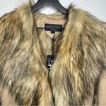 Donna Saylers Fabulous Furs Full Length Cascade Faux Wolf Coat Size L NWT Tan Size L Photo 3