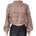 SheIn  Women's Mock Neck knit Oversized Cropped Chunky Sweater Size 4 S Photo 0