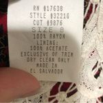 Vintage Miss Dorby Red Black Floral Dress Size 8 Crocheted Lace Collar Midi Maxi Photo 7