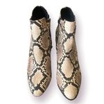 Market & Spruce animal print ankle Boots  6.5 bootie Block Heel Black Beige Snake Photo 1
