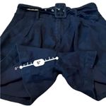 BLANK NYC Blank NYC Set Sail Belted Shorts Women’s Size 27 Navy Blue Linen High Rise Photo 9