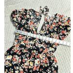 Louna Puff Sleeve Romper Women's Medium Black Floral V Photo 6