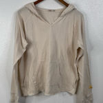 Faherty  Cream Slub Cotton Hoodie Size Medium Photo 0