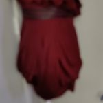 Double Zero Ruffled Burgundy Pleather One Shoulder Dress L Coquette Mall Goth Photo 5