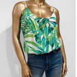New York & Co 7th Avenue Women's Green Palm Print Spaghetti Strap Top Size M Size M Photo 2