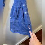 Free People  Counting Daisies Navy Floral Embroidered‎ Off Shoulder Dress Size S Photo 3