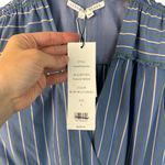 Veronica Beard NWT Teagan Stripe Ruched V-Neck Midi Dress Blue Size 6 Side Slit Photo 6