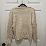 Ellison  Cream with Black Stitch Hearts Crew Neck Knit Sweater Small Photo 3