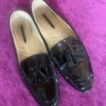 ZARA Patent Leather Loafer with Tassel Black Shoes Flats Size 40 10 Photo 0