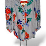 Anthropologie Maeve by  Blue and Red Floral Blouse Size 0 Photo 0