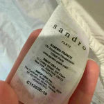 Sandro Eyelet Trim Tie Front Cotton White Blouse In Ecru Photo 7