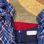 Altar'd State Altar’d State Britton Navy Blue Puff Sleeve Plaid Fall Mini Dress Preppy Small Photo 1