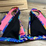 PINK - Victoria's Secret Victoria’s Secret Women’s Small Pink Black Tropical Triangle Bikini Top Photo 1
